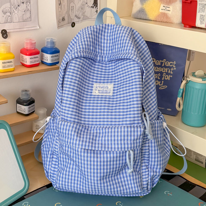 Stylischer gittergemusterter Tagesrucksack Karnz