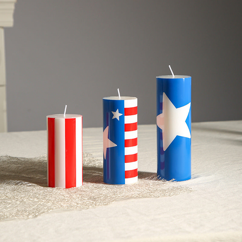 Patriotische Americana Flaggenmuster dekorative Säulenkerze