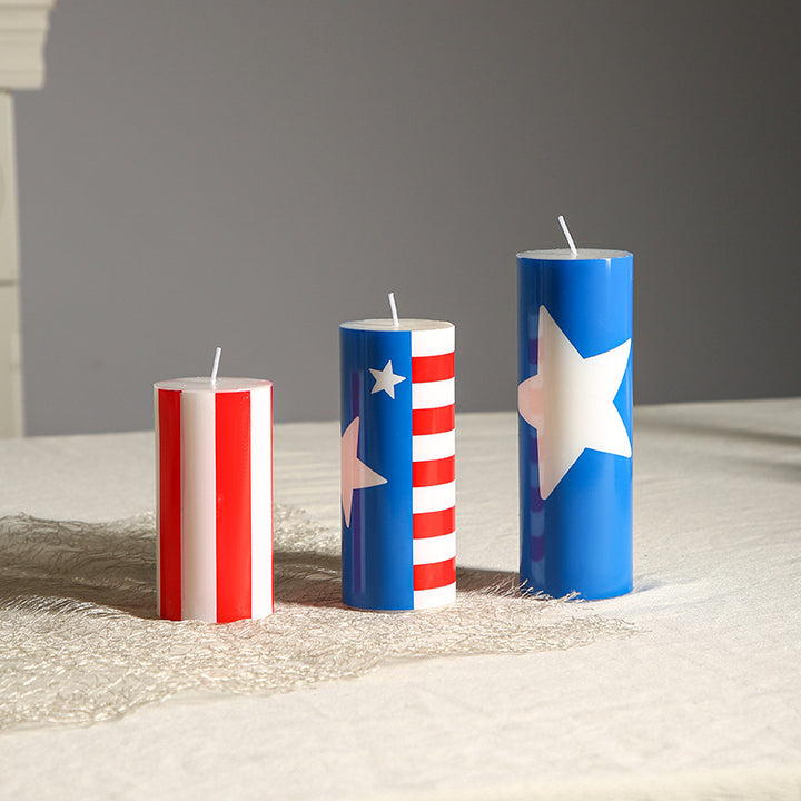Patriotische Americana Flaggenmuster dekorative Säulenkerze