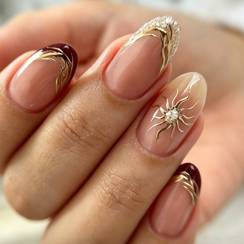 Kunstnagelset mit elegantem Glitzer- und Farbverlauf Design Karnz