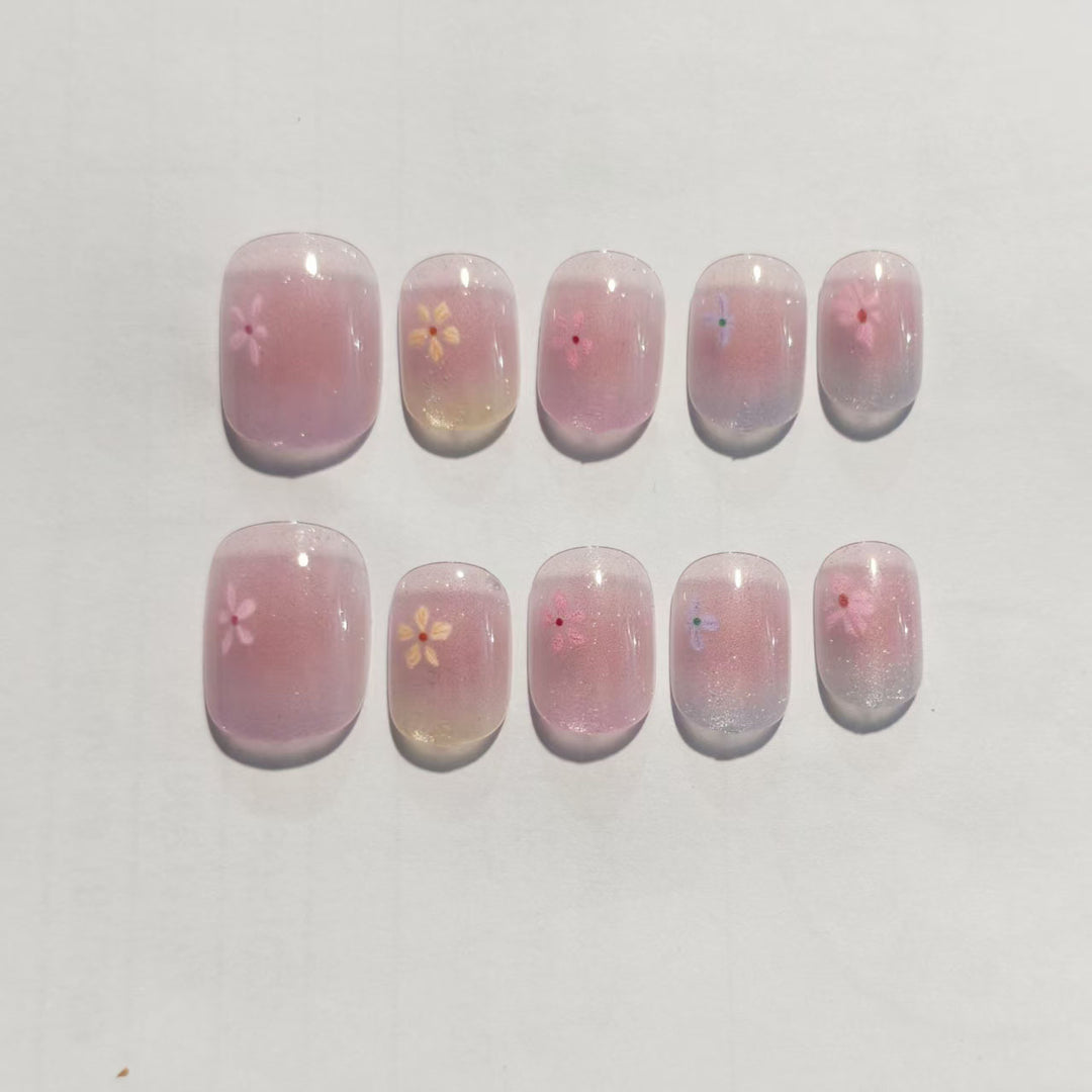 Blumenmotiv Nagelkunst Set Karnz