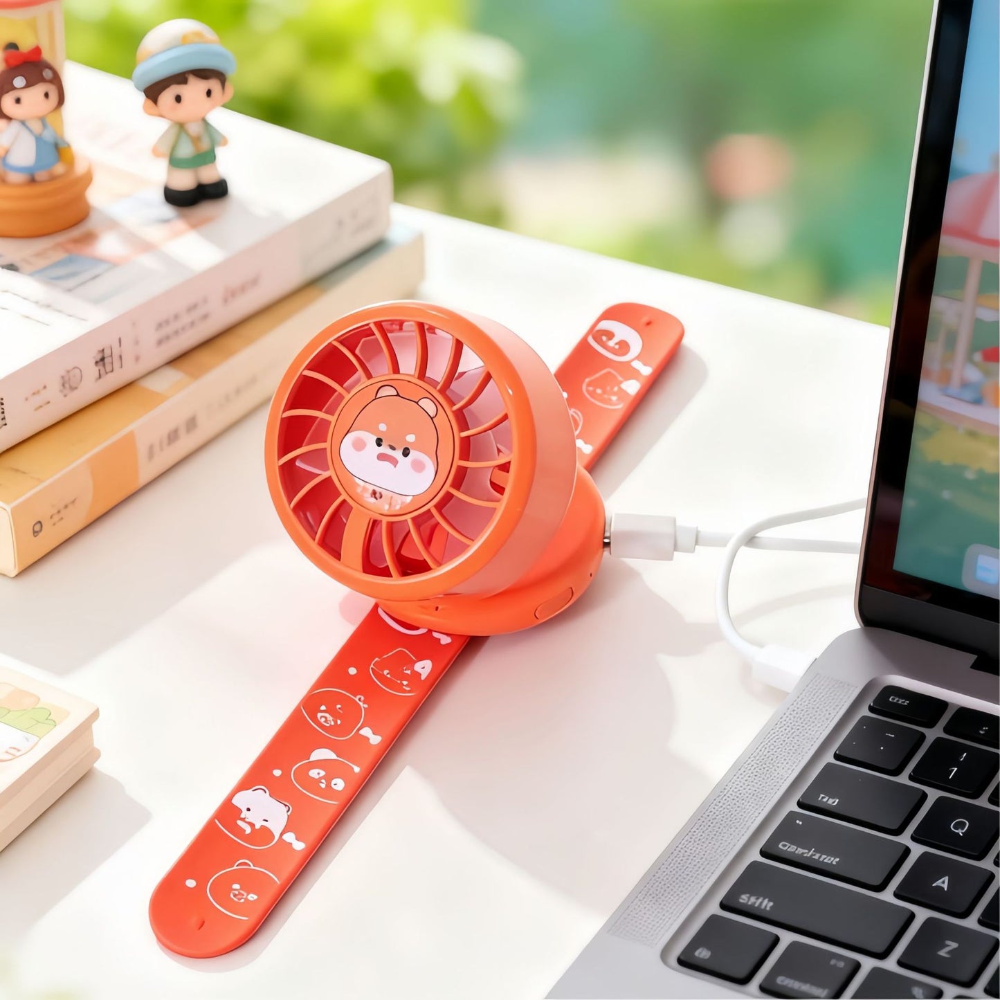 Damen Tragbarer Handventilator mit niedlichem Tierdesign und USB-Ladefunktion Karnz