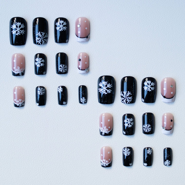 Schneeflocken-inspiriertes Acryl-Nagelkunst-Set