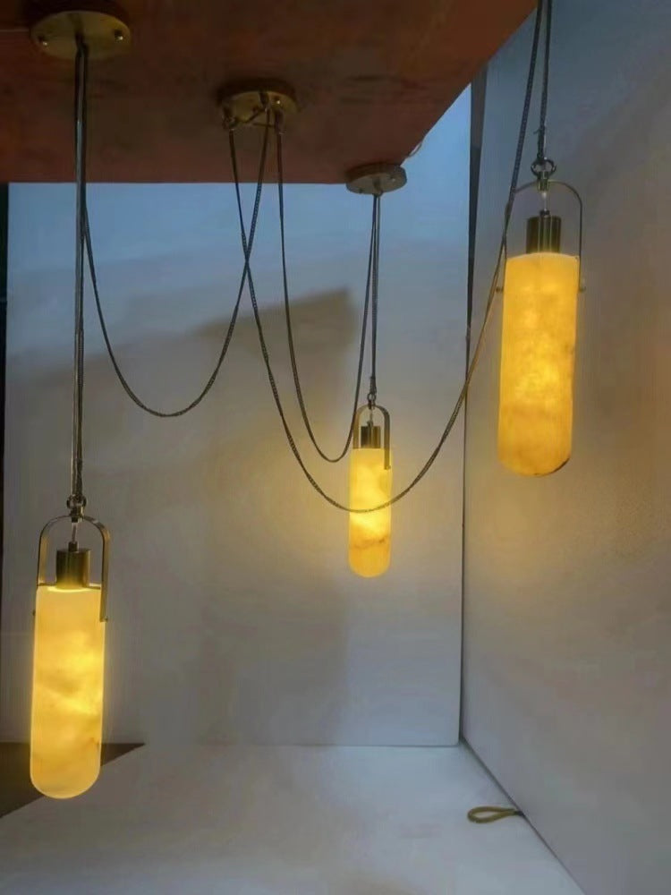 Moderne hängende Alabaster Pendelleuchte