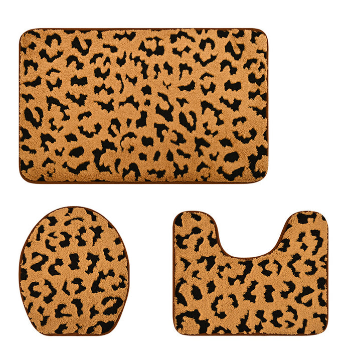 Weiches Luxus-Leopardenmuster-Badeteppich-Set Karnz