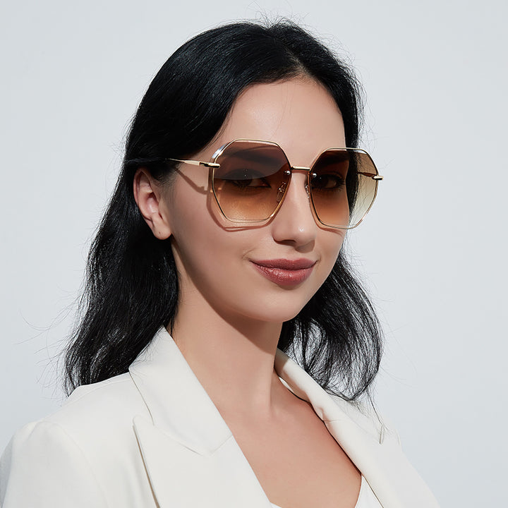 Damen modische achteckige Sonnenbrille mit elegantem Rahmen Karnz