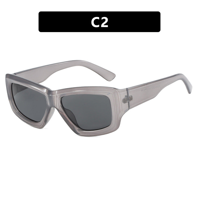 Damen trendige quadratische Sonnenbrille mit transparentem Rahmen und komfortablen Gläsern Karnz