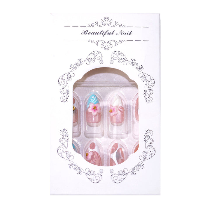Dekoratives Muschel-inspiriertes Press-On-Nail-Art-Set