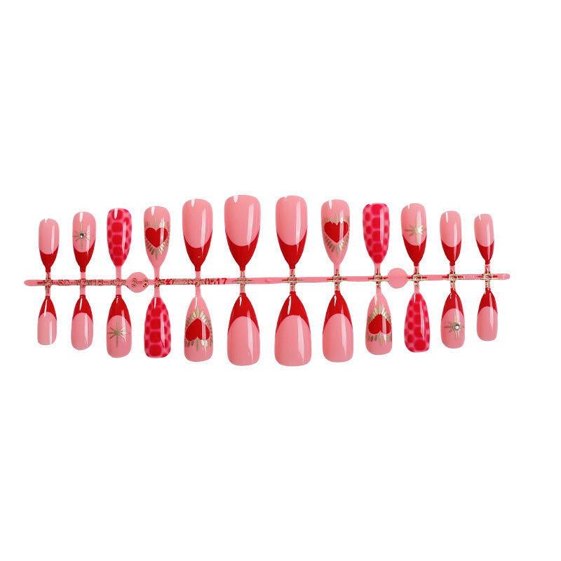 Herz-Themen Dekorative Press-On Nägel Karnz