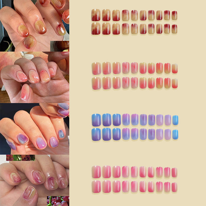 Künstlerisches Marmor-Effekt Press-On Nagelset Karnz