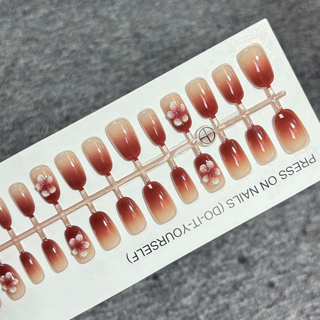 Floral Gradient Press-On Nail Set Karnz
