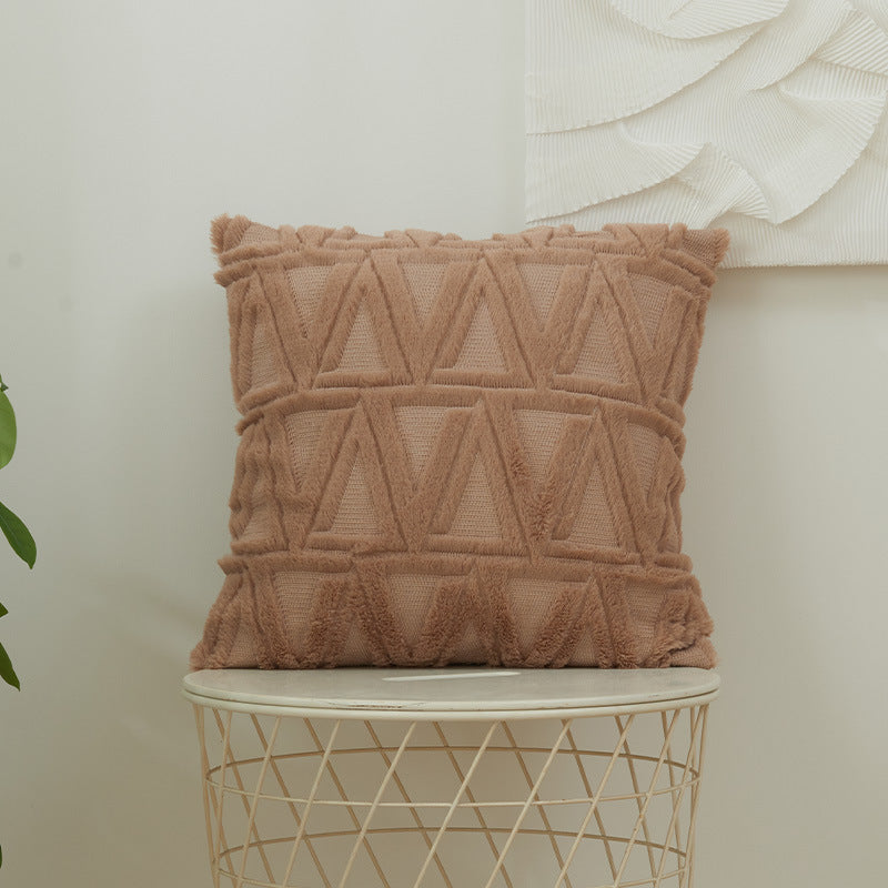 Quadratischer Kissenbezug mit geometrischem Chenille‑Tufting und weichem Baumwollmix Karnz