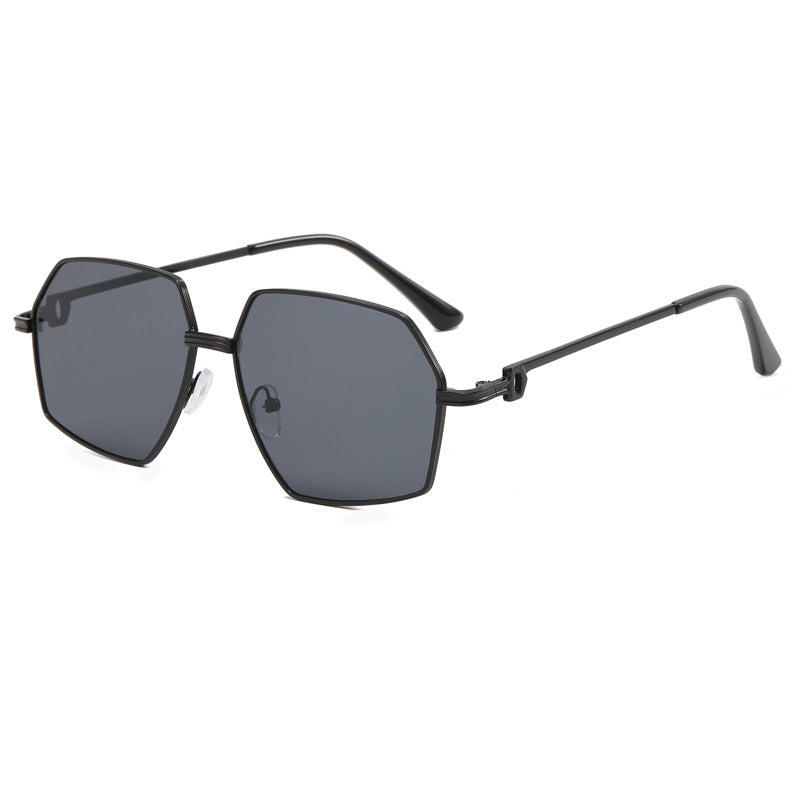 Damen Stylish geometrische Sonnenbrille mit edlem Metallrahmen Karnz