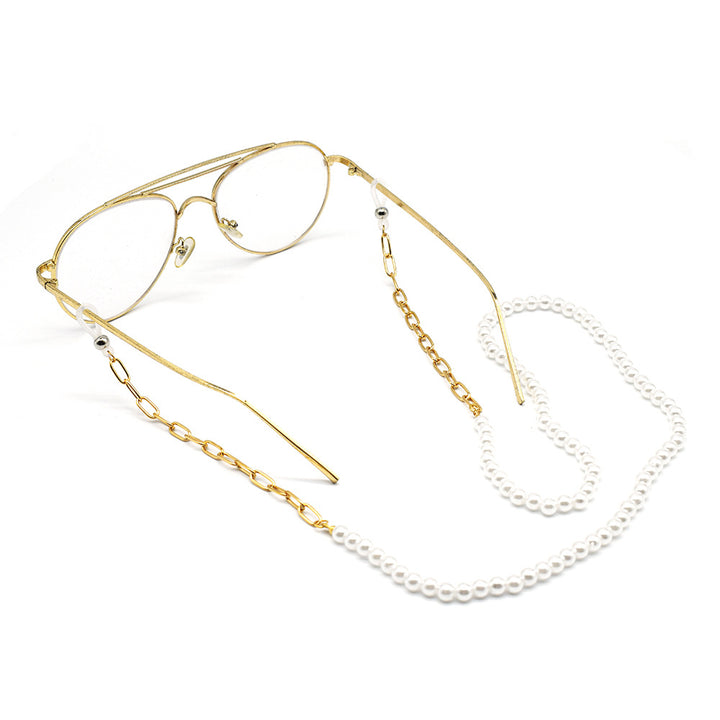 Eleganter Perlen- und Goldkette Brillenhalter Karnz