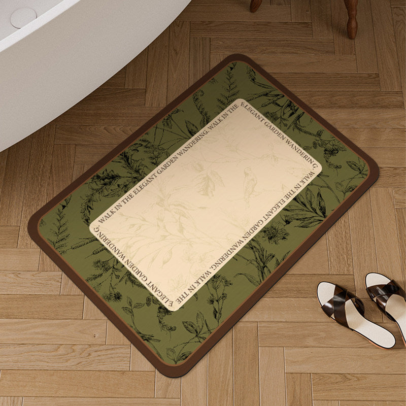 Oval Botanischer Bodenmatte