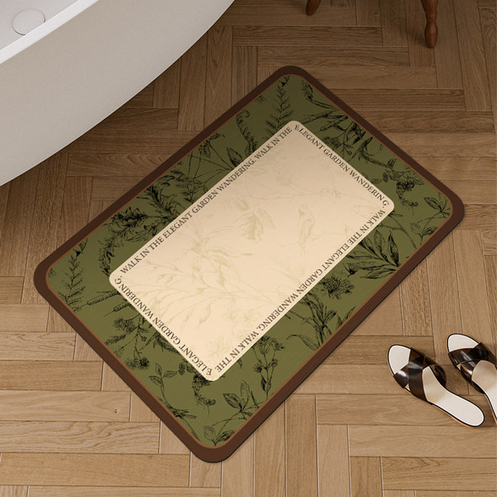 Oval Botanischer Bodenmatte