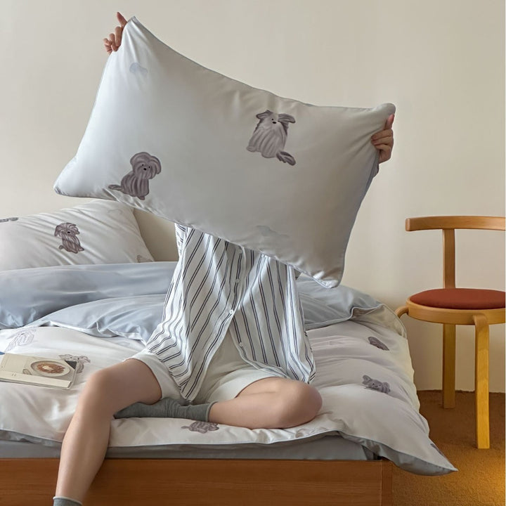 Bettbezug-Set aus Baumwollsatin mit Boho-Ethno-Muster und Wendefunktion