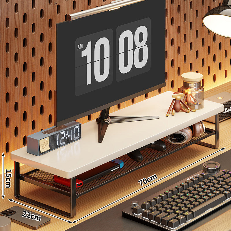 Ergonomischer Monitorständer mit Mesh-Aufbewahrungsschublade und Metallrahmen