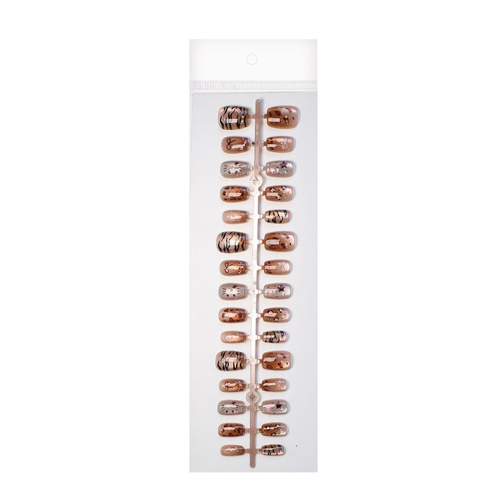 Verspieltes Tierdruck Press-On Nagelset Karnz