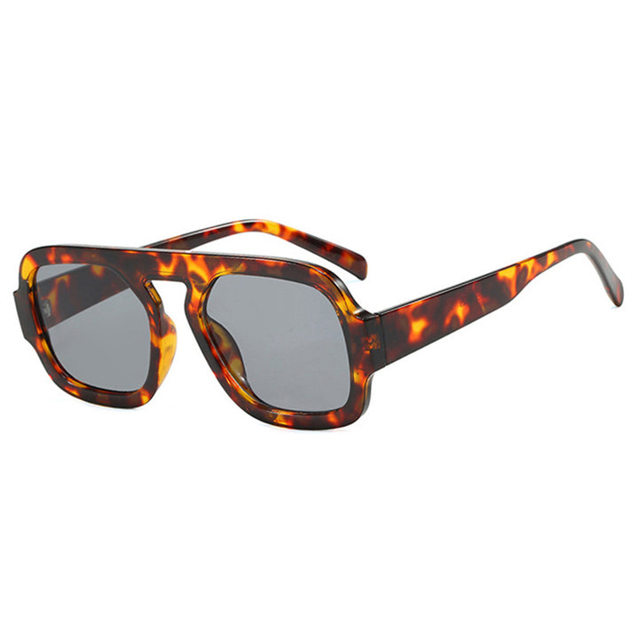Damen stylische quadratische Sonnenbrille mit breitem Rahmen und UV-Schutz Karnz