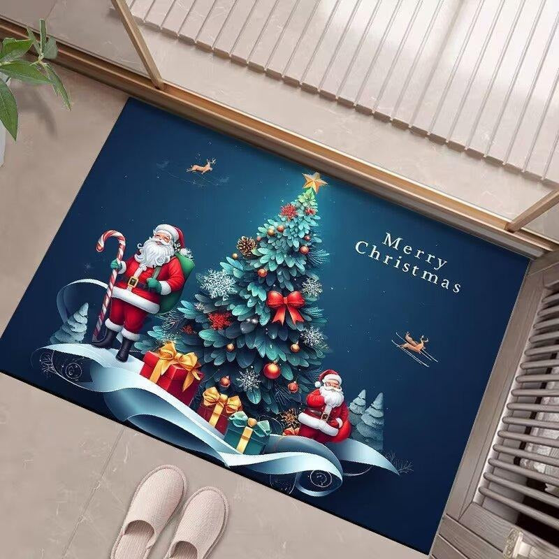 Festliche weihnachtlich gestaltete Fußmatte