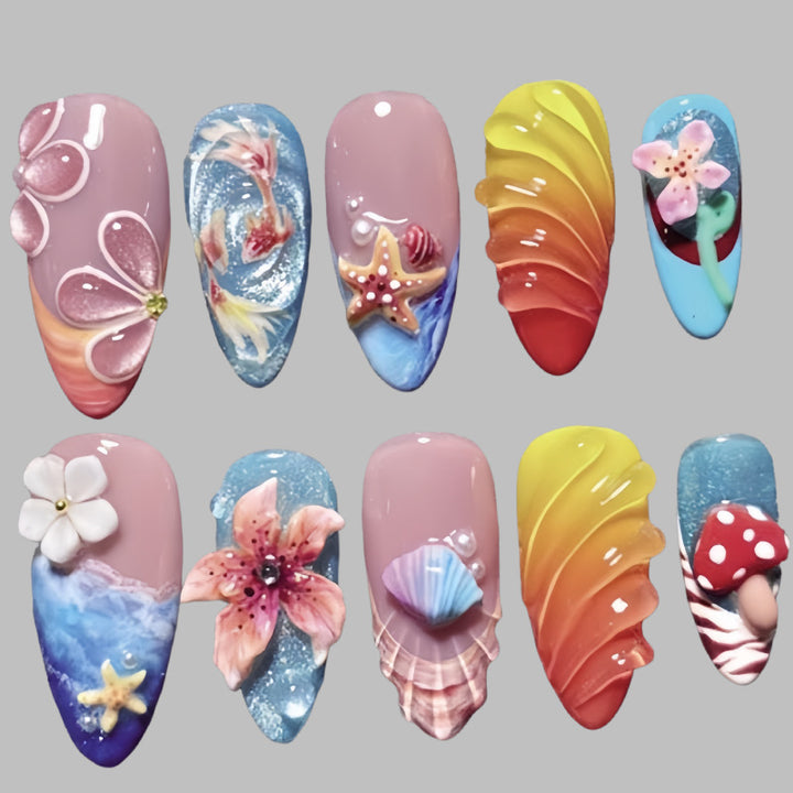 Kunstvolle Nageldesigns mit maritimen Motiven Karnz