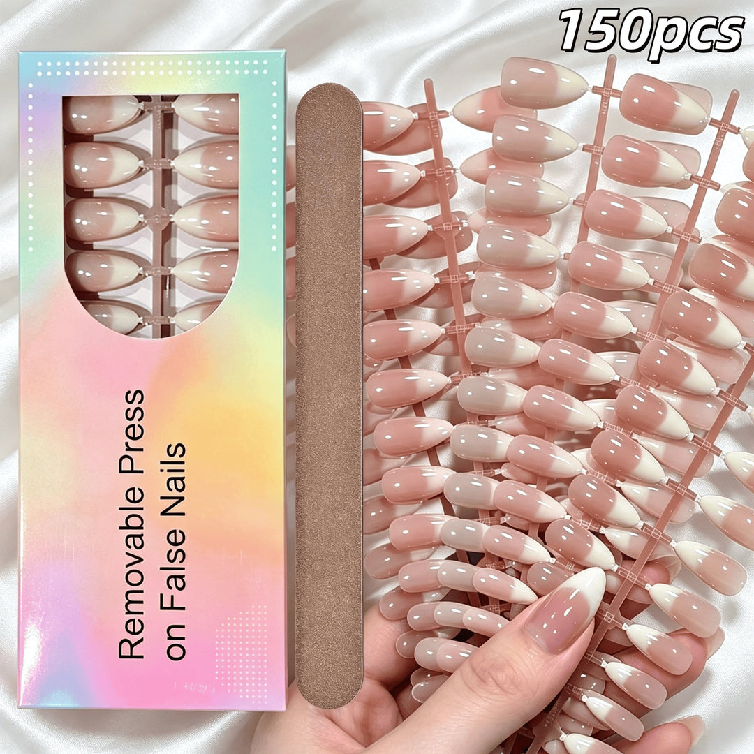 Entfernbares Press-On-Nagelset mit französischem Spitzen Design Karnz