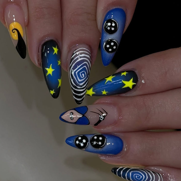 Künstliche Fingernägel mit Kreativen Galaxie-Motiven Karnz