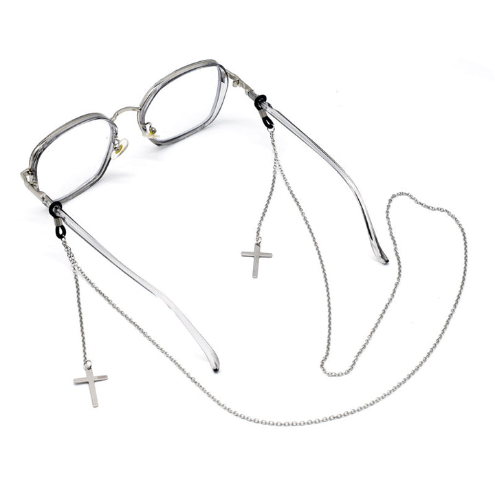 Trendy Metal Kreuz Brille Kette Karnz