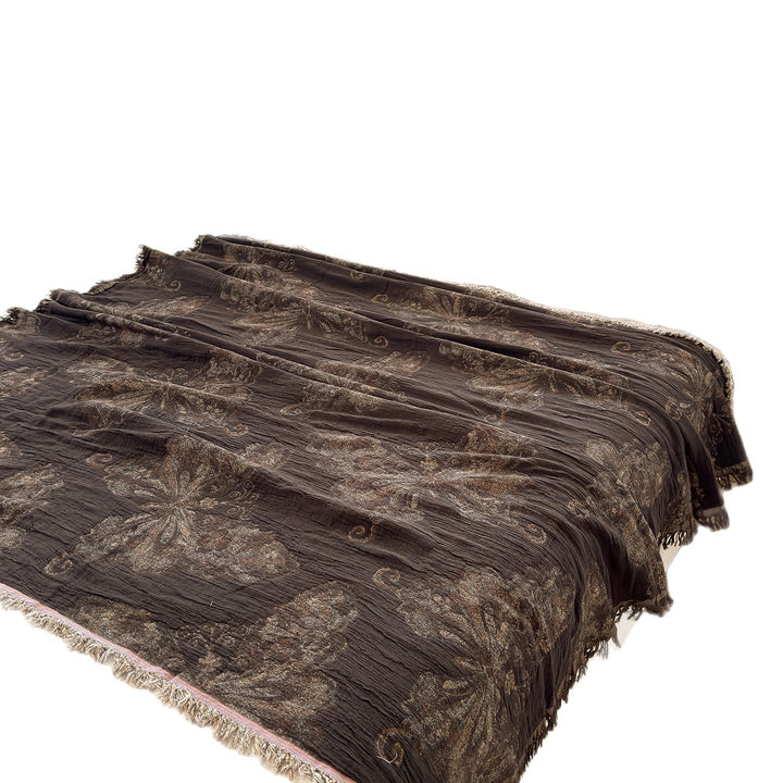 Gewebte Jacquard-Patchwork-Decke mit Fransen kanten