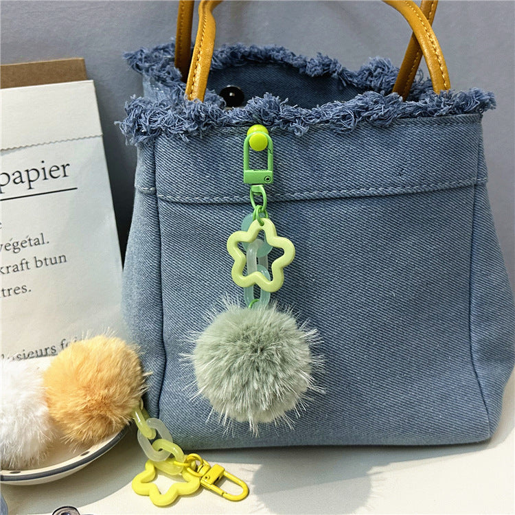 Niedlicher Flauschiger Pom-Pom Schlüsselanhänger Karnz