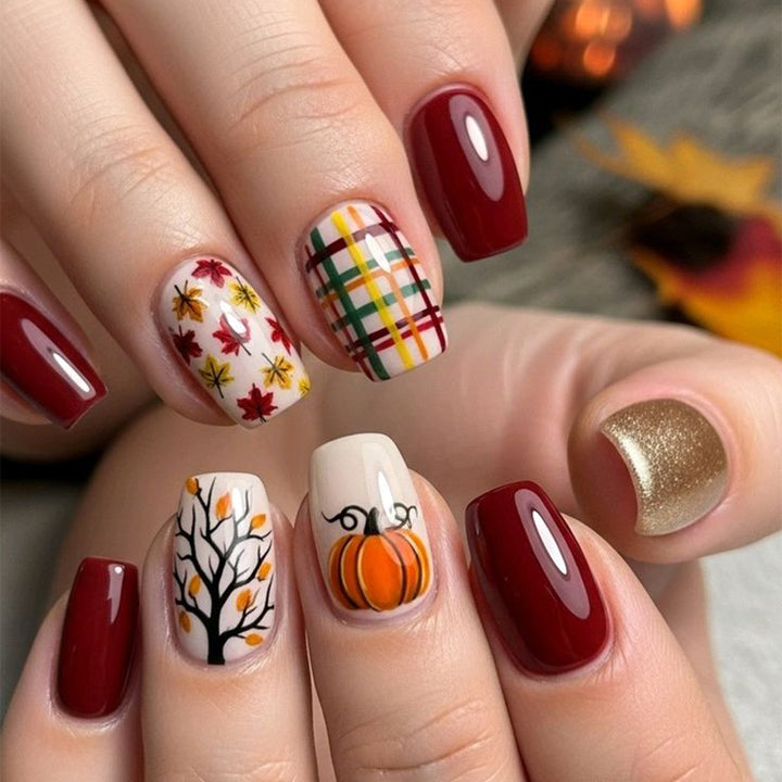 Saisonale Erntedank-Nagelkunst Karnz