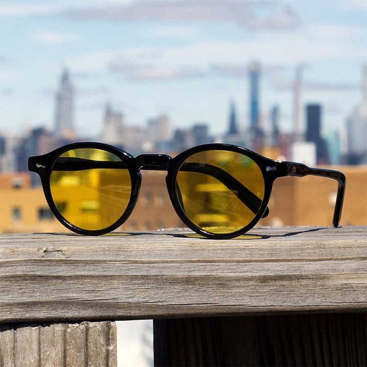 Damen extravagante runde Sonnenbrille mit leichtgewichtiger Rahmenstruktur und polarisierenden Gläsern Karnz