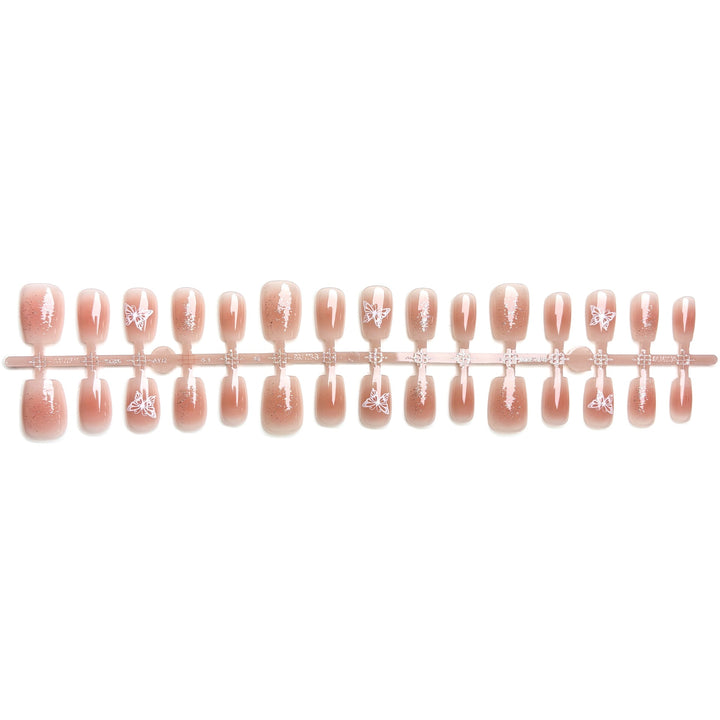 Elegantes Press-On Nagelkunstset mit Schmetterlingsdesign