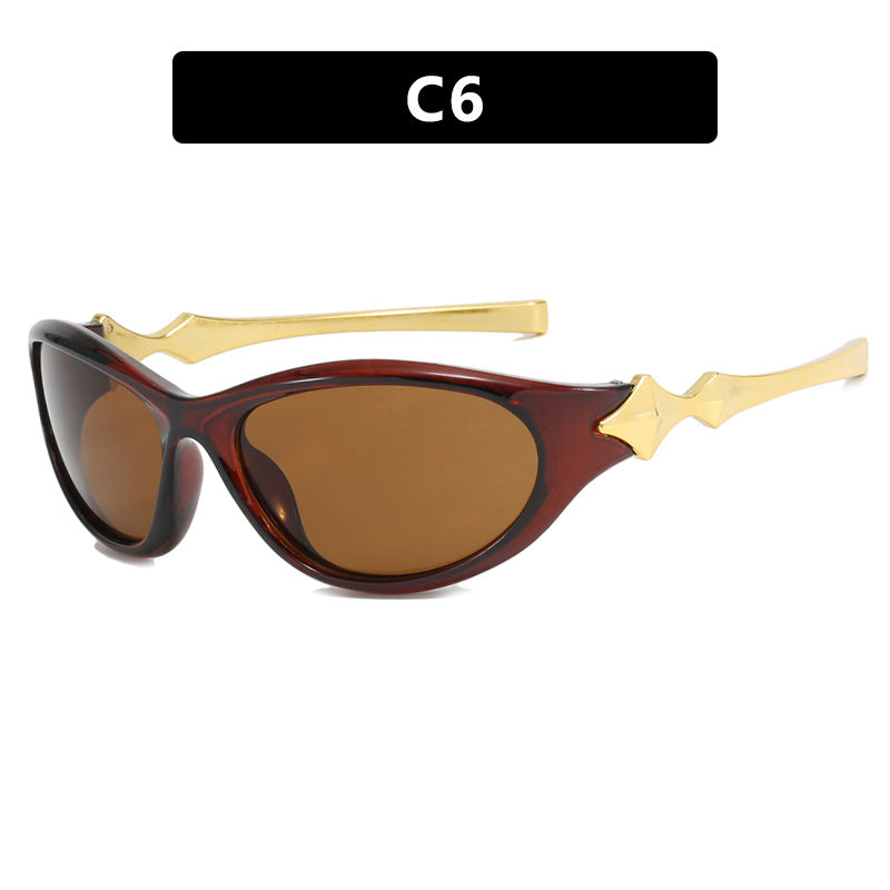 Damen Sonnenbrille im eleganten Retro-Stil mit auffälligen Gläsern Karnz