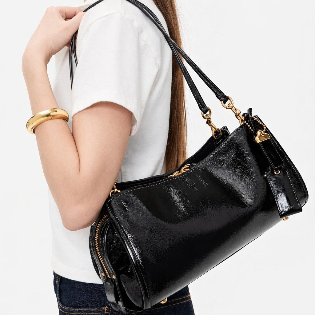 Elegante Leder Schultertasche