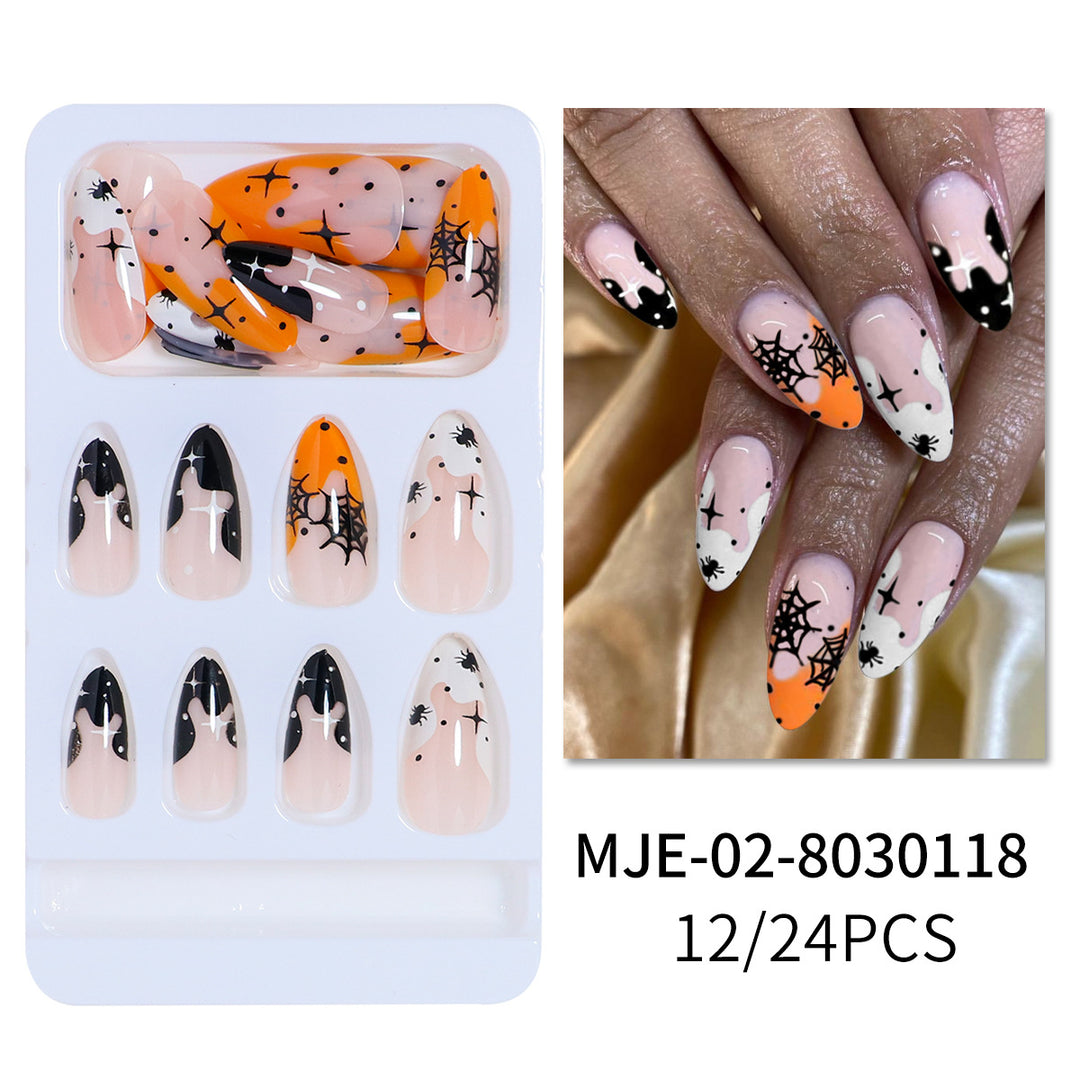 Künstlerisches Abstract Press-On Nagelset Karnz