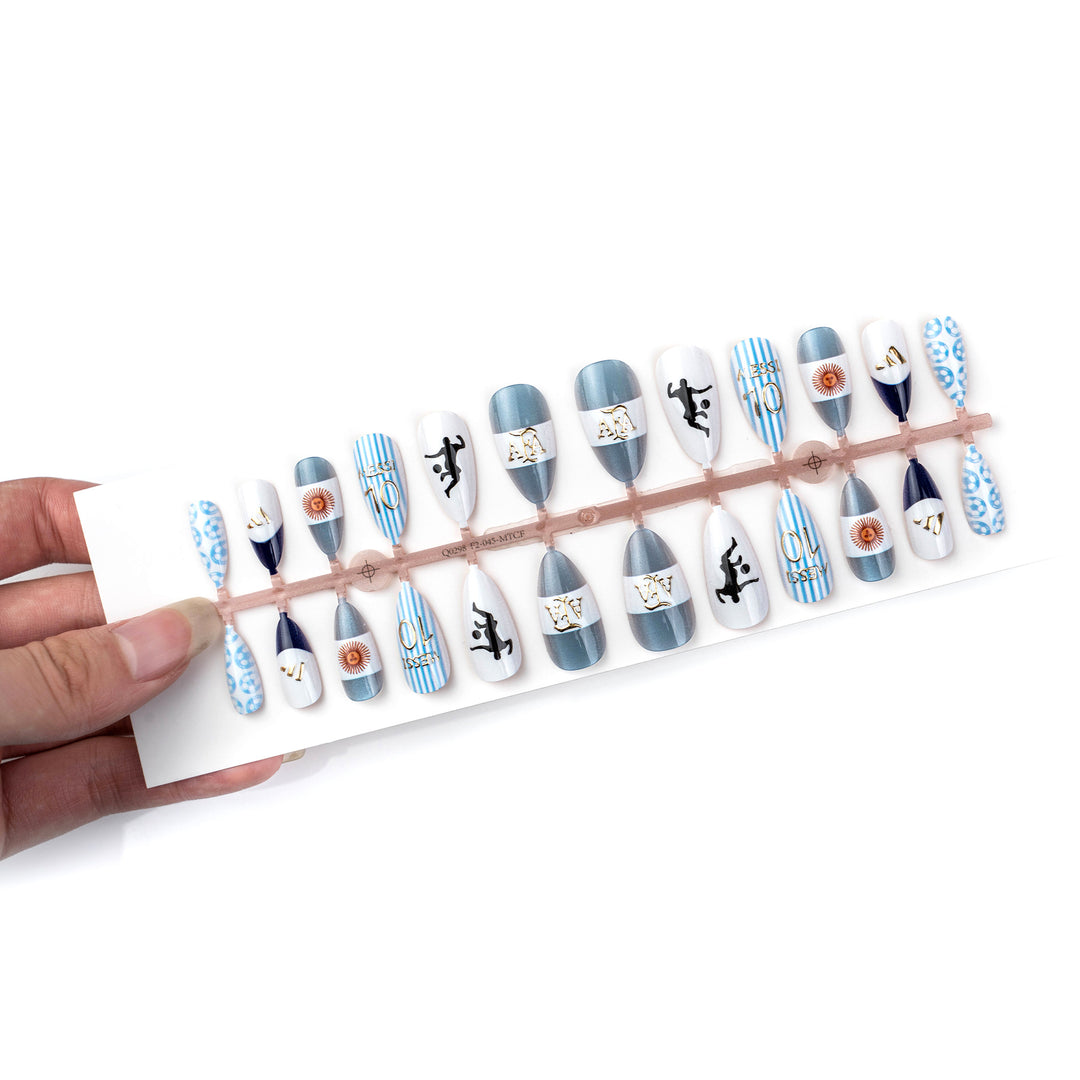 Fußball-Themen Press-On Nagelkunst Set