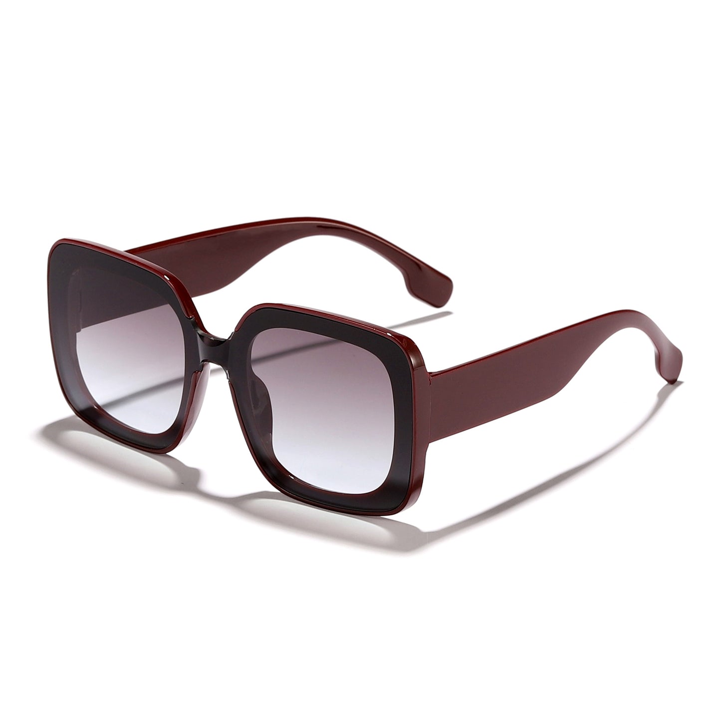 Damen quadratische Sonnenbrille mit innovativem transparenter Rahmendesign Karnz