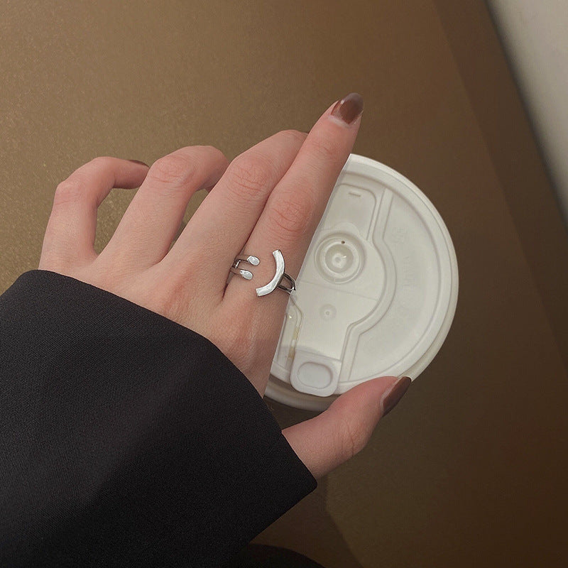 Verstellbarer Smiley-Gesicht-Ring Karnz