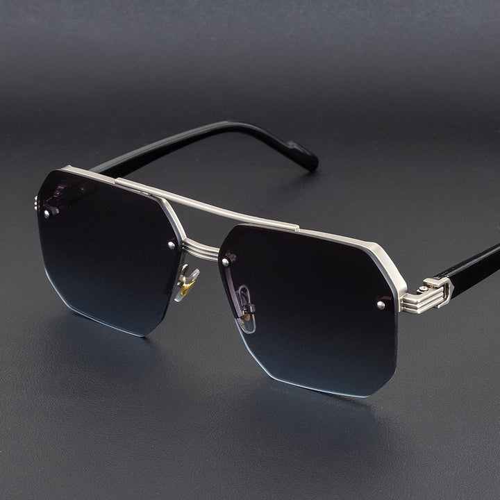 Geometrische Metallrahmen-Sonnenbrille Karnz