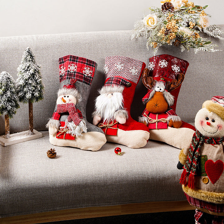 Festlicher Weihnachtsstrumpf mit Rentiermotiv Karnz