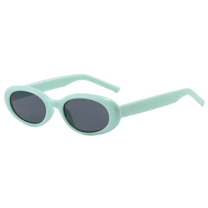 Damen ovale Sonnenbrille mit transparentem Effekt und UV-Schutz Karnz