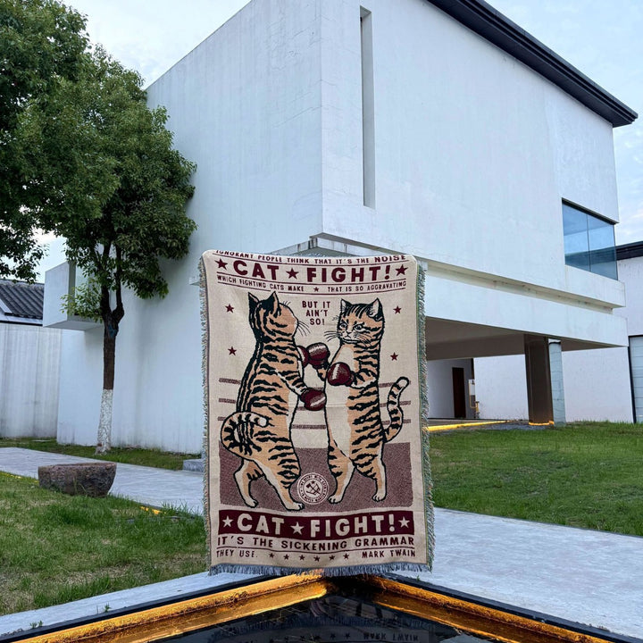 Verspielt Katzen-Themen Woven Wurfdecke