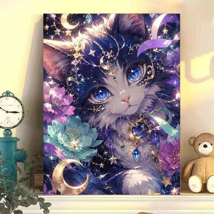 Cosmic Cat Illustration Wand Kunst Karnz