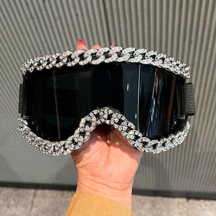 Damen modische Skibrille mit strassverziertem Rahmen Karnz