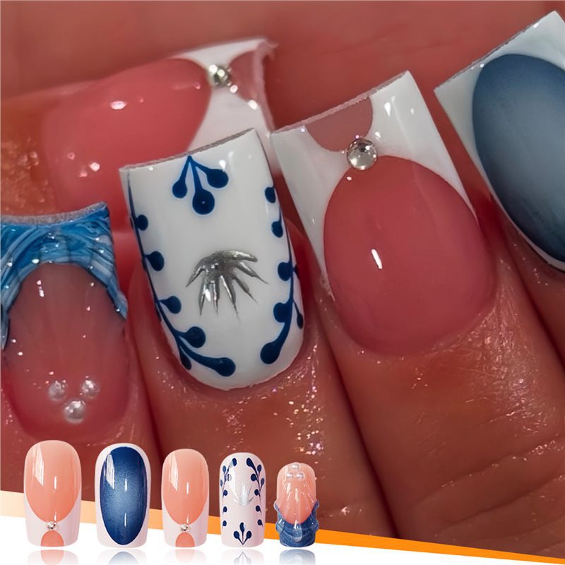 Künstlerisches dekoratives Press-On-Nagelset Karnz