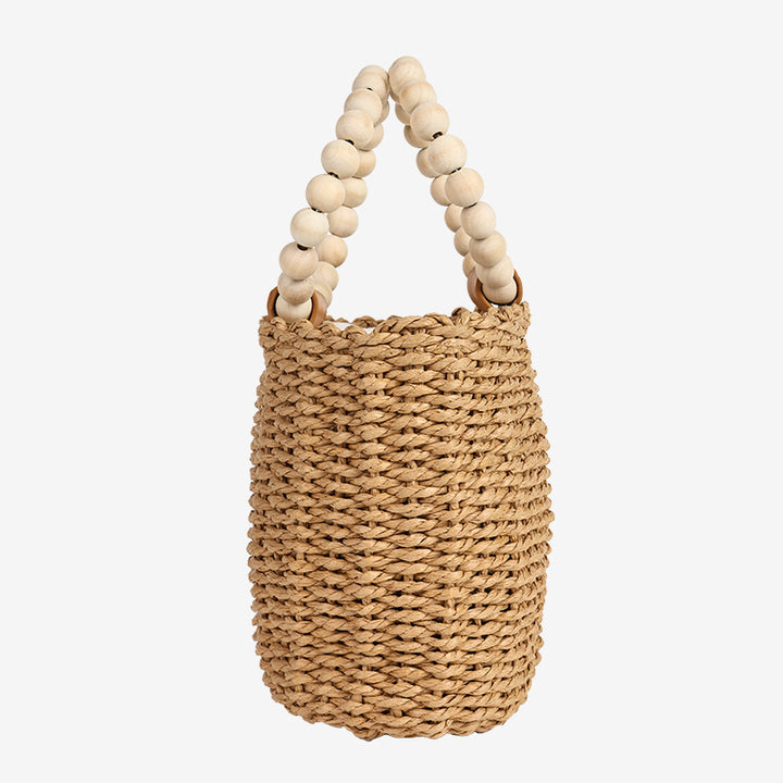 Damen Handgefertigte Korbtasche mit stilvollem Holzgriff Karnz