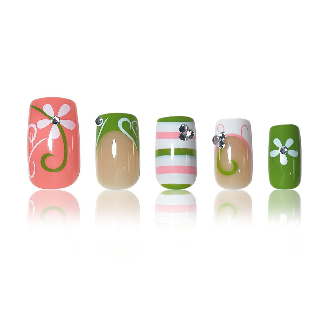3D Floral Art Press-On Nail Set Karnz