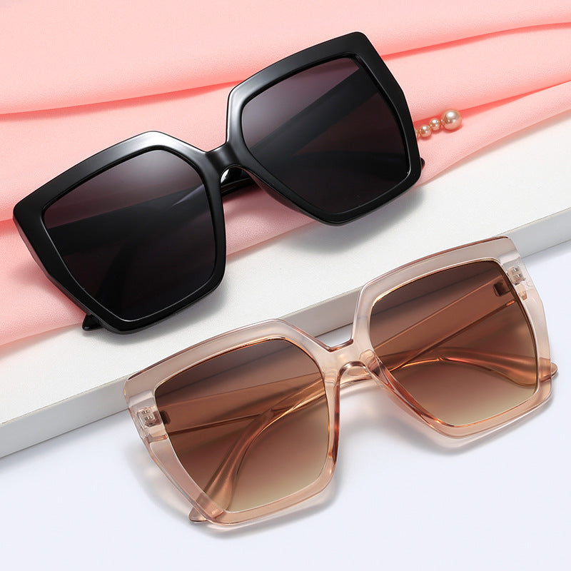 Damen modische transparente Sonnenbrille mit quadratischen Gläsern Karnz